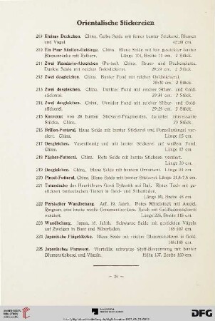 Orientalische Stickereien (Nr. 209 - 225)
