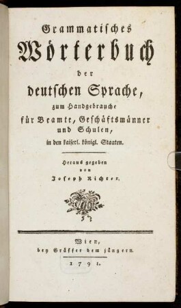 Grammatisches Wörterbuch der deutschen Sprache