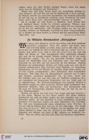 29: Zu Wilhelm Steinhausens "Siebzigstem"