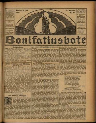 Erste Ausgabe vom Sonntag, den 18. Juli 1926.