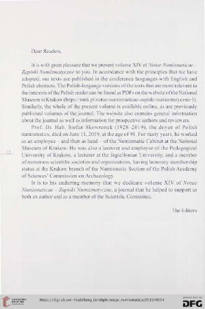 [From the Editor]