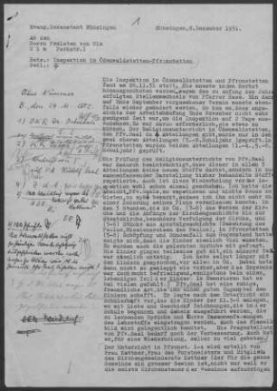Ödenwaldstetten-Pfronstetten: Inspektionsbericht 1951