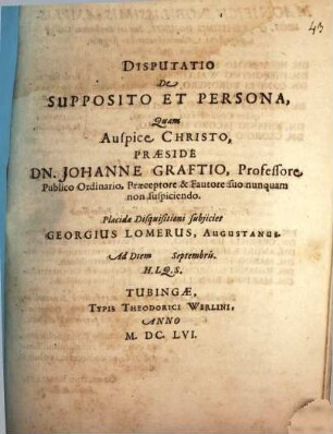 Disp. de supposito et persona