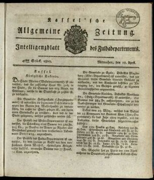 46tes Stueck, Mitwochen, den 18. April 1810