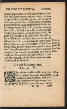 De usu & habitatione. Titulus V.