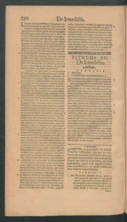 Titulus XV. De Interdictis.