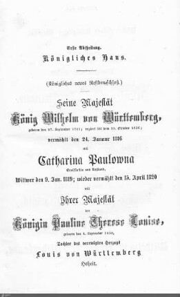 Königshaus Württemberg