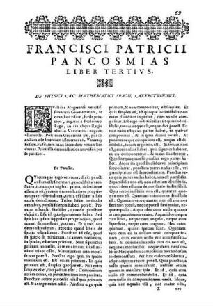 Liber Tertivs. De Physici Ac Mathematici Spacii, Affectionibvs