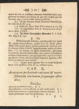 Cap. X. Accuratam probationis rationem & manifestationis claritatem scopumque ostendens