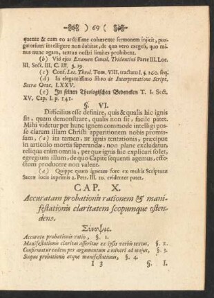 Cap. X. Accuratam probationis rationem & manifestationis claritatem scopumque ostendens