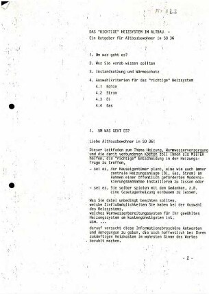 Broschüre: "Das Richtige Heizsystem im               Altbau"