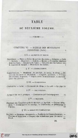Table des deuxième volume