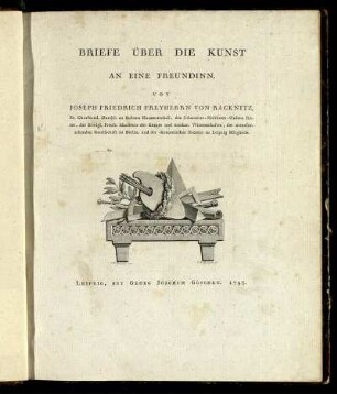 Briefe Über Die Kunst An Eine Freundinn