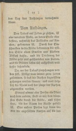 Vom Aufhängen