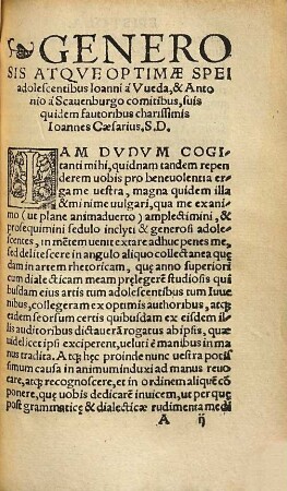 Rhetorica Ioannis Caesarii : in septem libros sive tractatus digesta, universam fere eius artis vim compendio complectens iam denuo excusa ...
