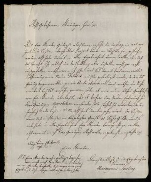Brief von Hieronymus Sperling an Johann Friedrich von Uffenbach. Augsburg, 6.4.1732