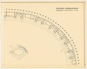 Olympia-Stadion Berlin: Grundriss Obergeschoss Nordost-Viertel 1:200