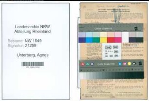 Entnazifizierung Agnes Unterberg , geb. 03.05.1911 (Apothekerin)