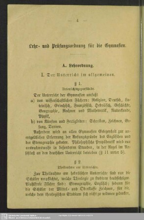 A. Lehrordnung