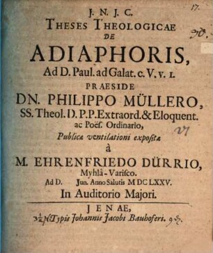 Theses theol. de adiaphoris