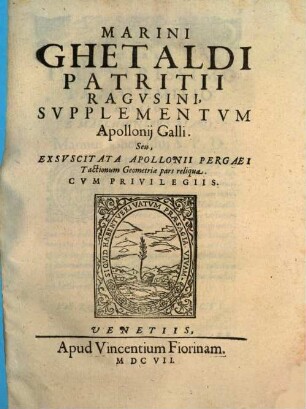 Apollonius redivivus : liber I. et II. Cum suppl.. 3, Supplementum