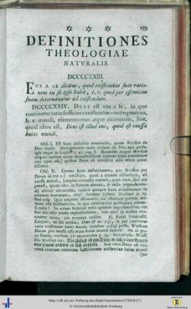 Definitiones theologiae naturalis.