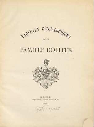 Tableaux généalogiques de la famille Dollfus