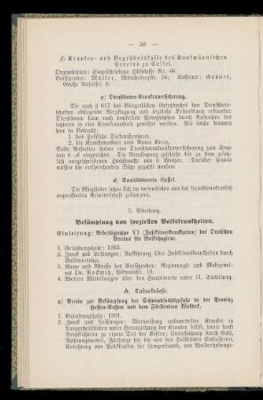 5. Abteilung. Bekämpfung von speziellen Volkskrankheiten.
