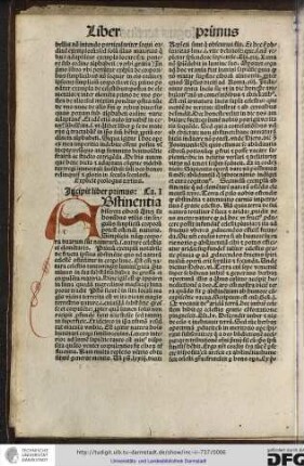 Incipit liber primus, capitulum I.