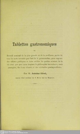 Tablettes gastronomiques