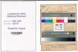 Entnazifizierung August Gosebrink , geb. 07.04.1916 (Polizeibeamter)