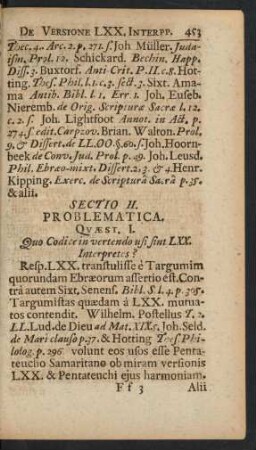 Sectio II. Problematica