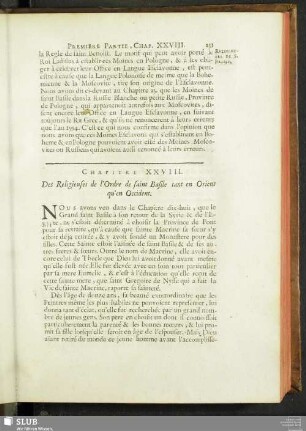 Chapitre XXVIII. Des Religieuses de l'Ordre de saint Basile tant en Orient qu'en Occident