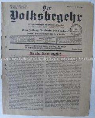 Mitteilungsblatt der Volksrechtpartei