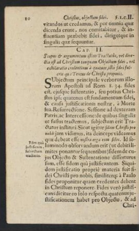 Cap. II. Scopus & argumentum istius Tractatus ...