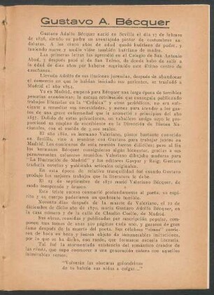 [Biografía] Gustavo Adolfo Bécquer