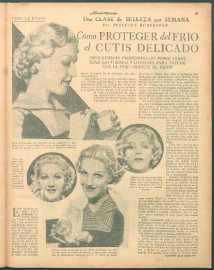 Cómo proteger del frío el cutis delicado : Una clase de belleza por semana