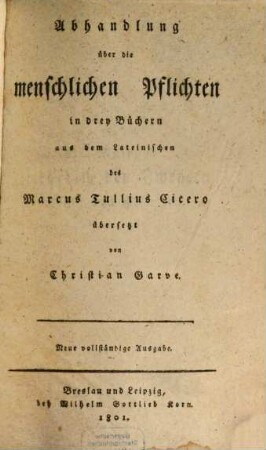 Abhandlung von den menschlichen Pflichten