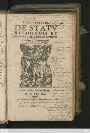 IOAN. SLEIDANI,|| DE STATV || RELIGIONIS ET || REIPVBLICAE, CAROLO QVINTO,|| Caesare, Commentarij.|| Cum Indice luculentißimo.||