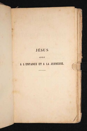 Jésus Révélé A L'Enfance Et A La Jeunesse