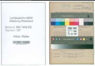 Entnazifizierung Walter Holze , geb. 11.05.1899 (Lehrer)