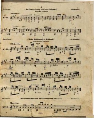 Kukuk : musikalische Rundschau ; kurze Unterhaltungs-Stücke für die Guitarre ; volksthümliche Melodien verschiedener Länder, Opern- und andere beliebte Motive ; leicht spielbar eingerichtet und mit Fingerbezeichnung versehen, 7