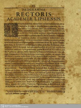 Programma Rectoris Academiae Lipsiensis