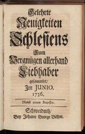 Im Junio. 1736.