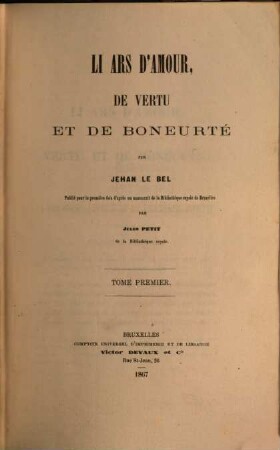Li ars d'amour, de vertu et de boneurté, 1