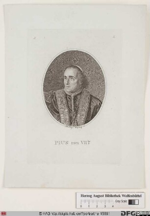 Bildnis Papst Pius VII. (Luigi Barnabà conte Chiaramonti) (reg. 14. 3. 1800 - 20. 8. 1823)
