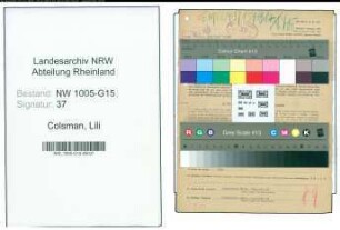 Entnazifizierung Lili Colsman , geb. 17.02.1871 (Kommanditistin)