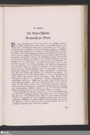 20. Kapitel. Die Aisne-Offensive. Vormarsch zur Marne