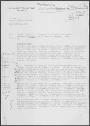 Stuttgart Martinskirche Teil-Kirchengemeinde: Visitationsbericht 1961