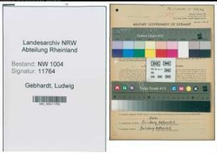Entnazifizierung Ludwig Gebhardt , geb. 15.12.1902 (Postschaffner)